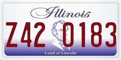 IL license plate Z420183