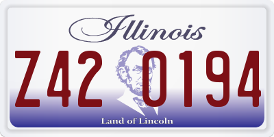 IL license plate Z420194