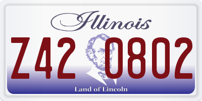 IL license plate Z420802