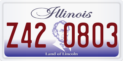 IL license plate Z420803