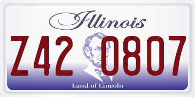 IL license plate Z420807