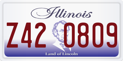 IL license plate Z420809