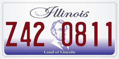 IL license plate Z420811