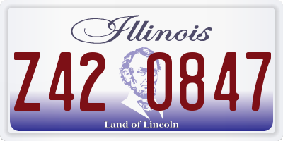 IL license plate Z420847