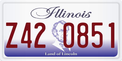 IL license plate Z420851