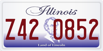 IL license plate Z420852