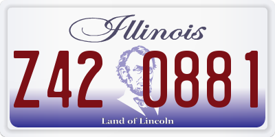 IL license plate Z420881