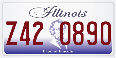 IL license plate Z420890
