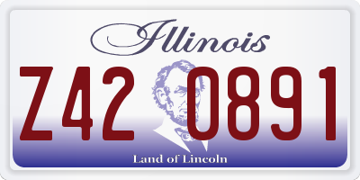 IL license plate Z420891
