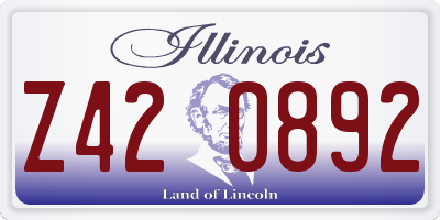 IL license plate Z420892