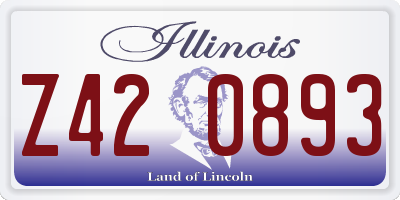 IL license plate Z420893