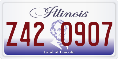 IL license plate Z420907