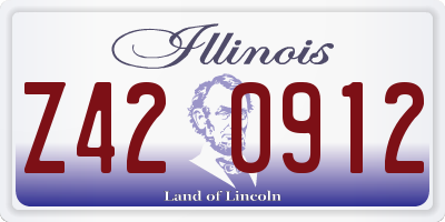 IL license plate Z420912