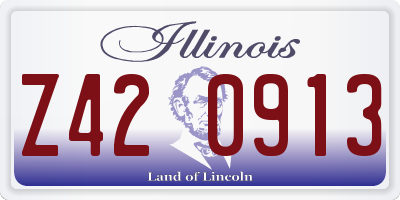 IL license plate Z420913