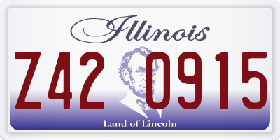 IL license plate Z420915