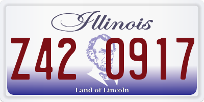 IL license plate Z420917