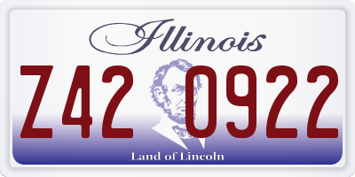 IL license plate Z420922