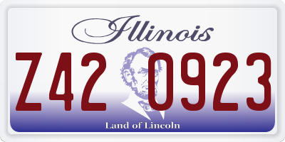 IL license plate Z420923