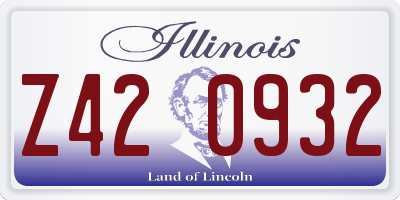 IL license plate Z420932