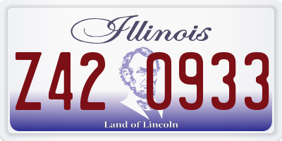 IL license plate Z420933