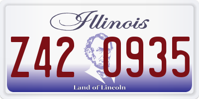 IL license plate Z420935
