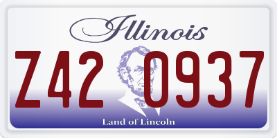 IL license plate Z420937
