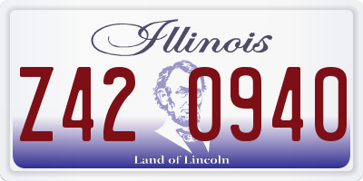 IL license plate Z420940