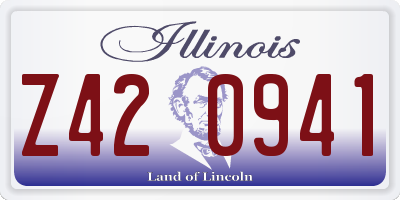 IL license plate Z420941