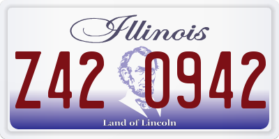 IL license plate Z420942