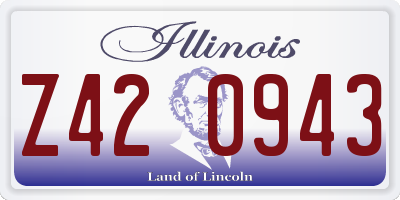 IL license plate Z420943