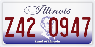 IL license plate Z420947