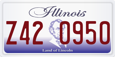IL license plate Z420950