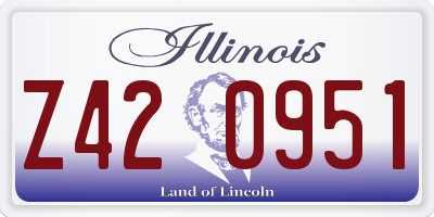 IL license plate Z420951