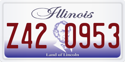 IL license plate Z420953