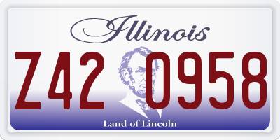 IL license plate Z420958