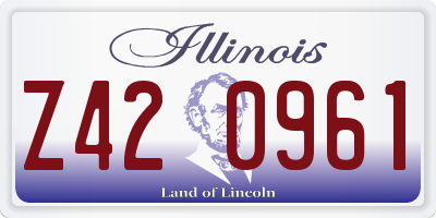 IL license plate Z420961