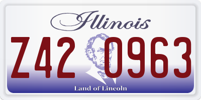 IL license plate Z420963