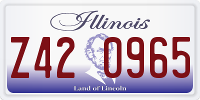 IL license plate Z420965