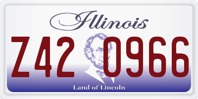 IL license plate Z420966