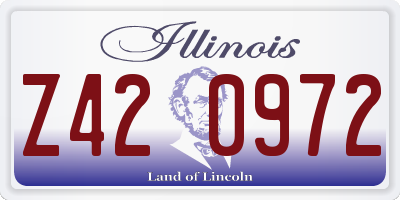 IL license plate Z420972