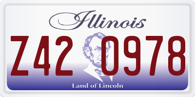 IL license plate Z420978