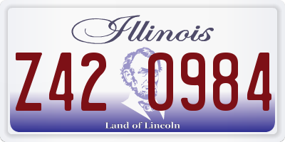 IL license plate Z420984