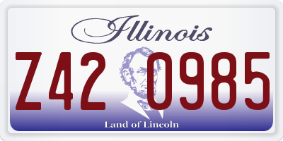 IL license plate Z420985