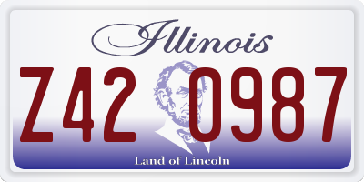 IL license plate Z420987