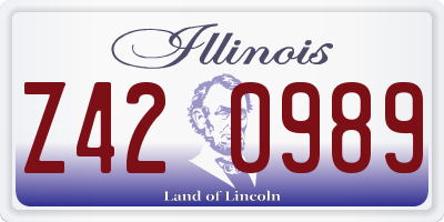 IL license plate Z420989