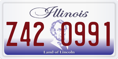 IL license plate Z420991