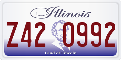IL license plate Z420992