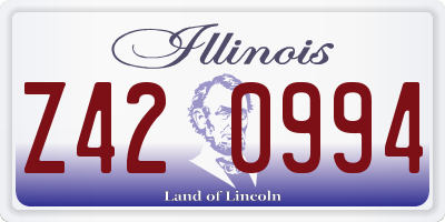IL license plate Z420994