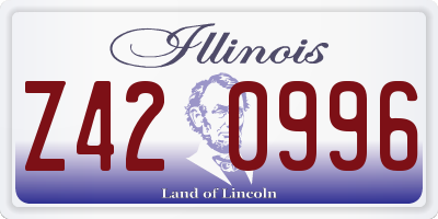 IL license plate Z420996