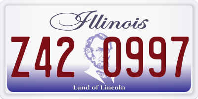 IL license plate Z420997